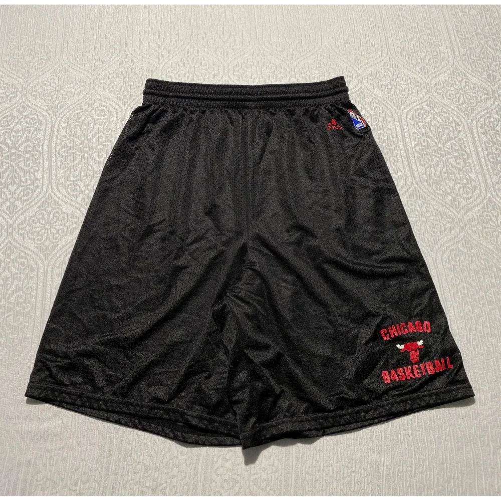Adidas Chicago Bulls Basketball Shorts Mens Large Black Mesh NBA 9988A‎ 08